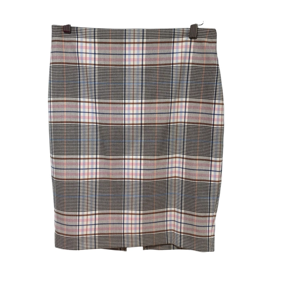 Express Plaid‎ Pencil Skirt Size 4 Multi-Color Checkered Knee Length  #153